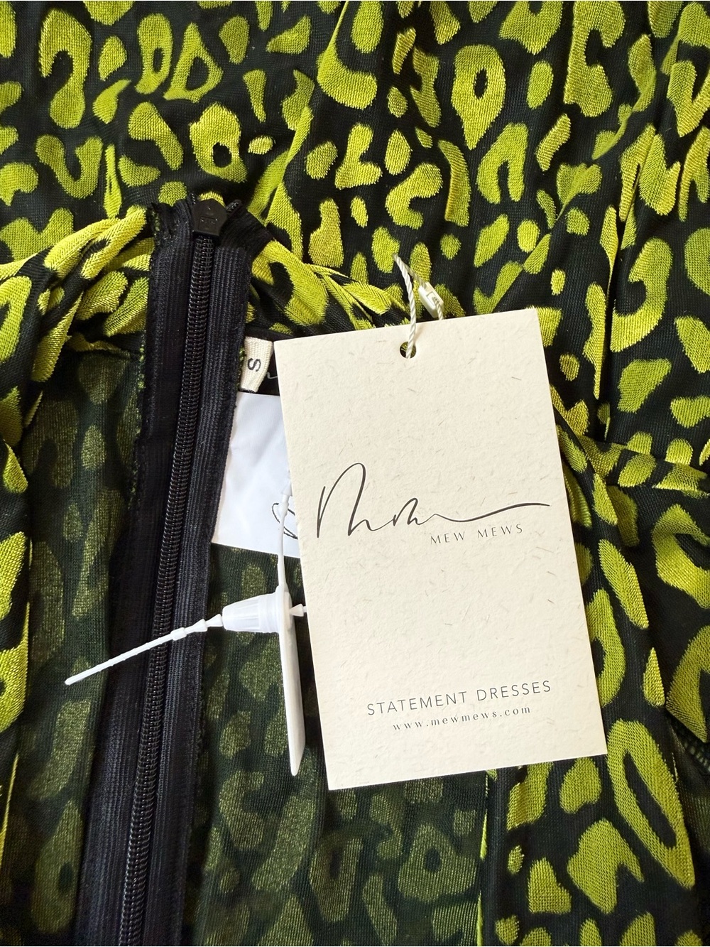 NWT MEW MEWS Elemer Green Leopard Print Deep Plunge Statement Bodysuit - Picture 6 of 7